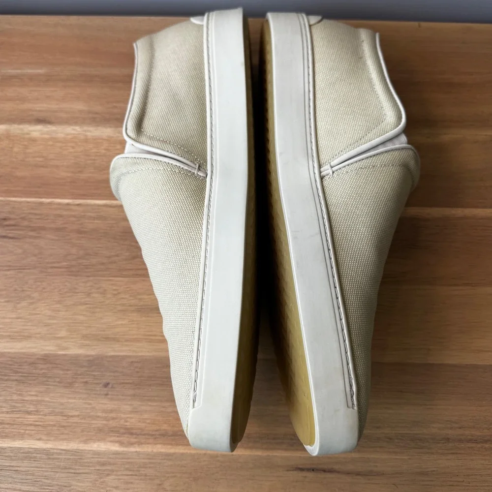 Rag & Bone Men 12 EU 45 Cream Off White Canvas Slip On Sneaker Loafers Casual